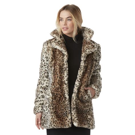 leopard print fur coat women